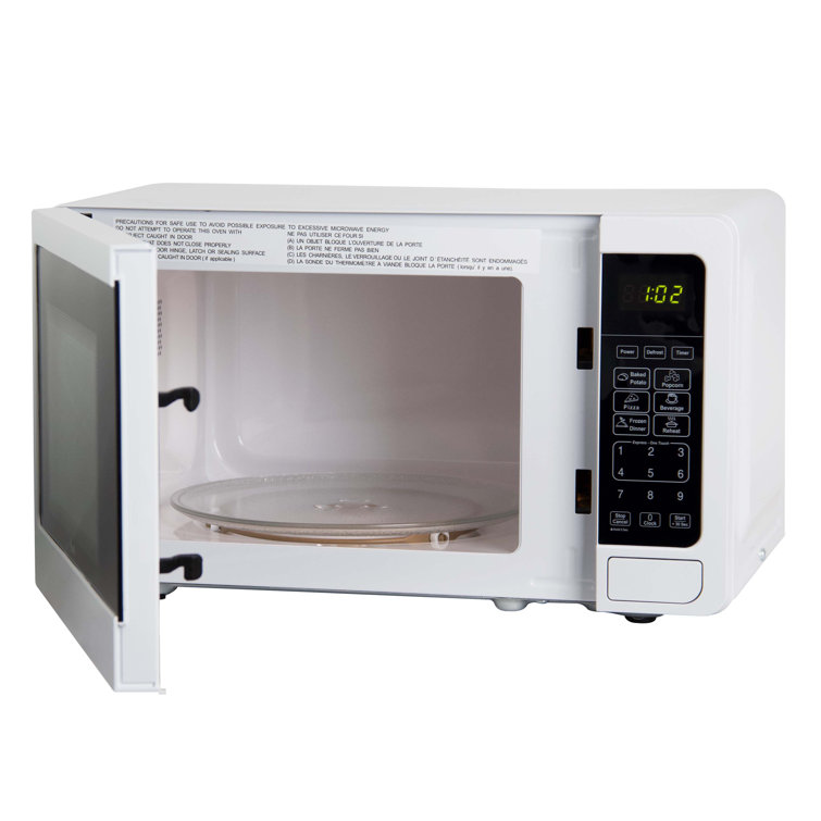 Retro Microwave Oven, SIMOE Small Countertop Microwave 0.7 cu. ft. 700W  with 8 Preset Cooking Options (White)