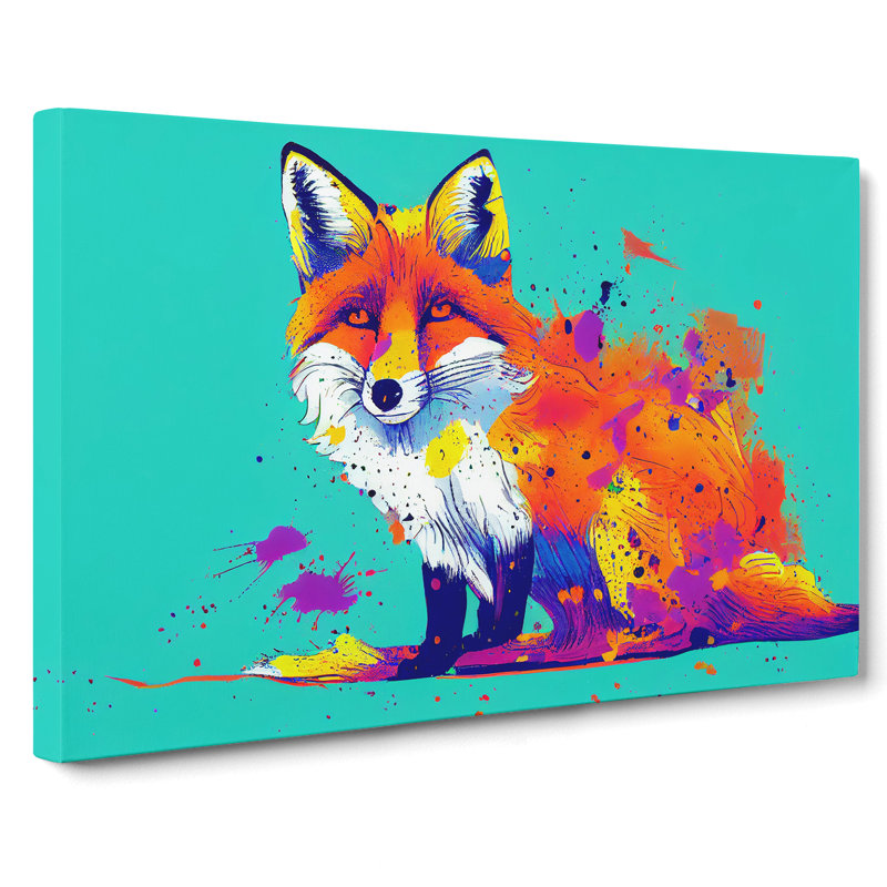Painted Fox Vol.2 Abstract - Wrapped Canvas, 40cm H x 60cm W x 3cm D