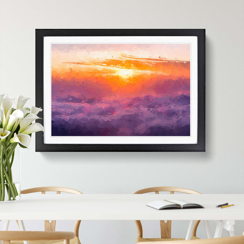 Sunrise over Bali in Abstract - Picture Frame Graphic Art Print, Black Framed, 48cm H x 65cm W x 2cm D
