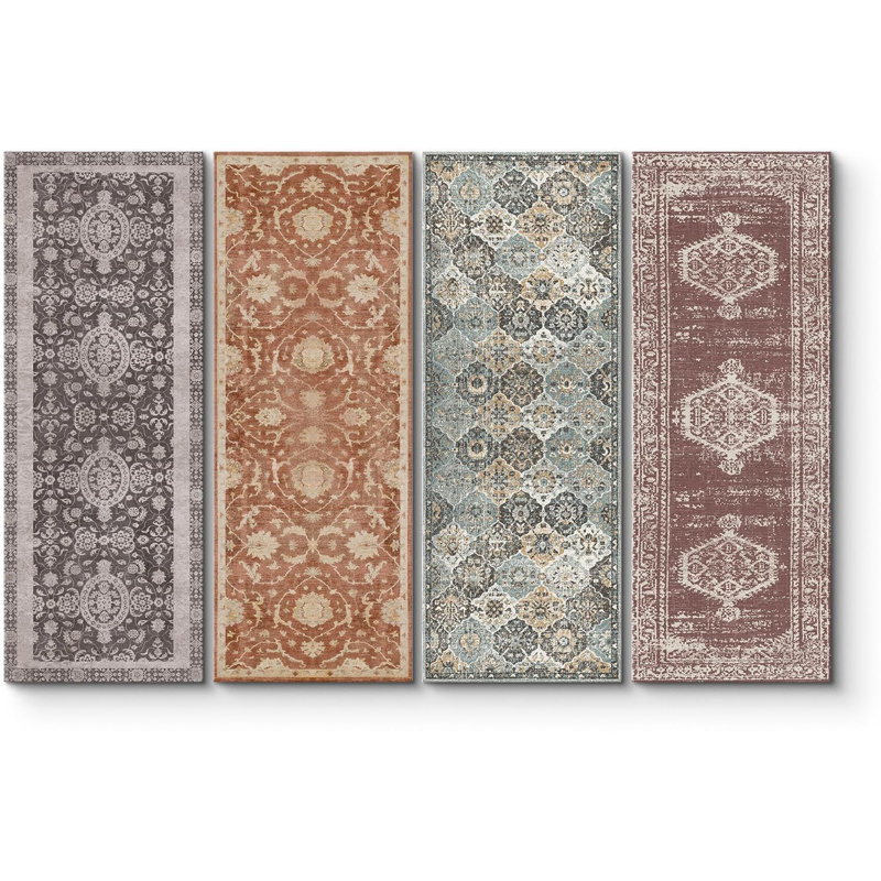 Geometric Line " Abstract Geometric Boho Mid-Century " 4 - Pieces
