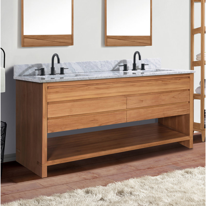 Kai 61'' W Double Vanity, Natural Teak