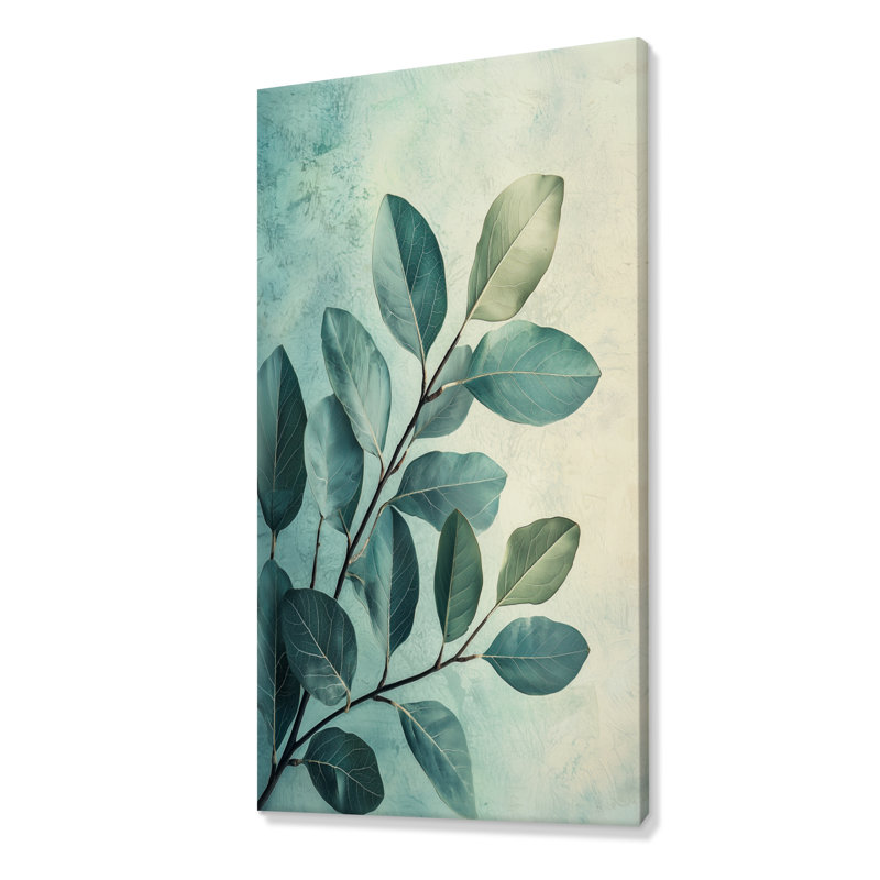 Minimaliste brise feuillage - décoration murale feuilles, H 60 po x l 28 po, Toile tendue, Ne s’applique pas