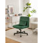 Chaise de bureau Green Velvet Criss Cross sans accoudoirs avec roulettes