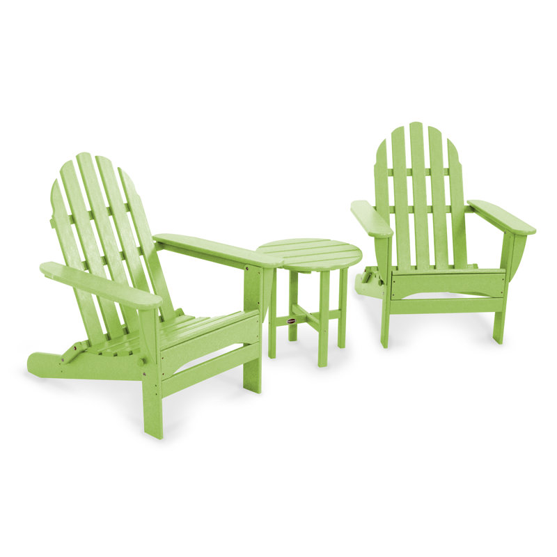 Ensemble de conversation 3 pièces POLYWOOD Classic Adirondack, Lime