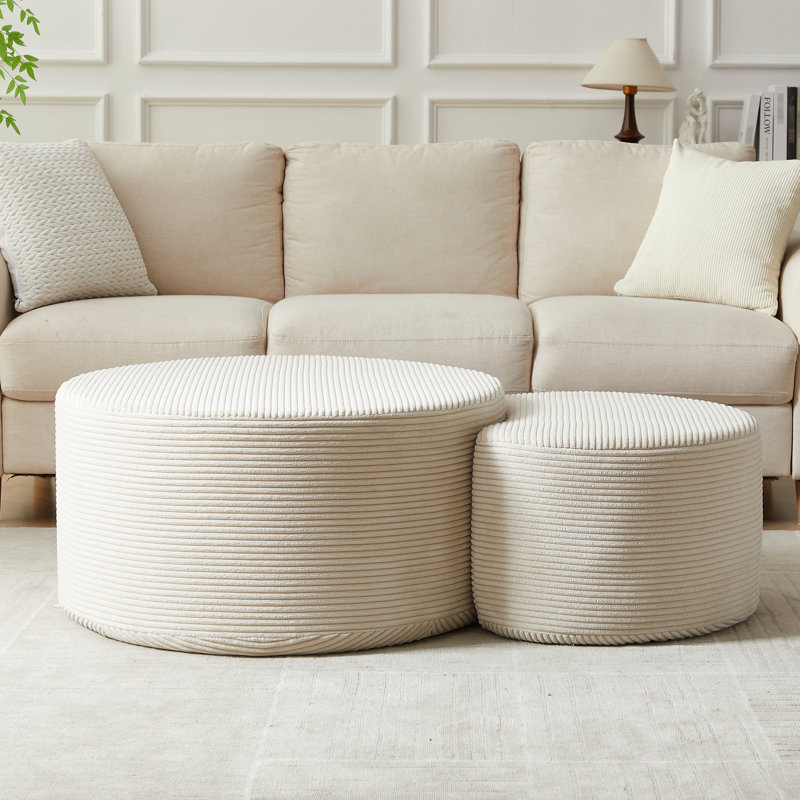 Table basse gigogne en mousse Modern, Beige