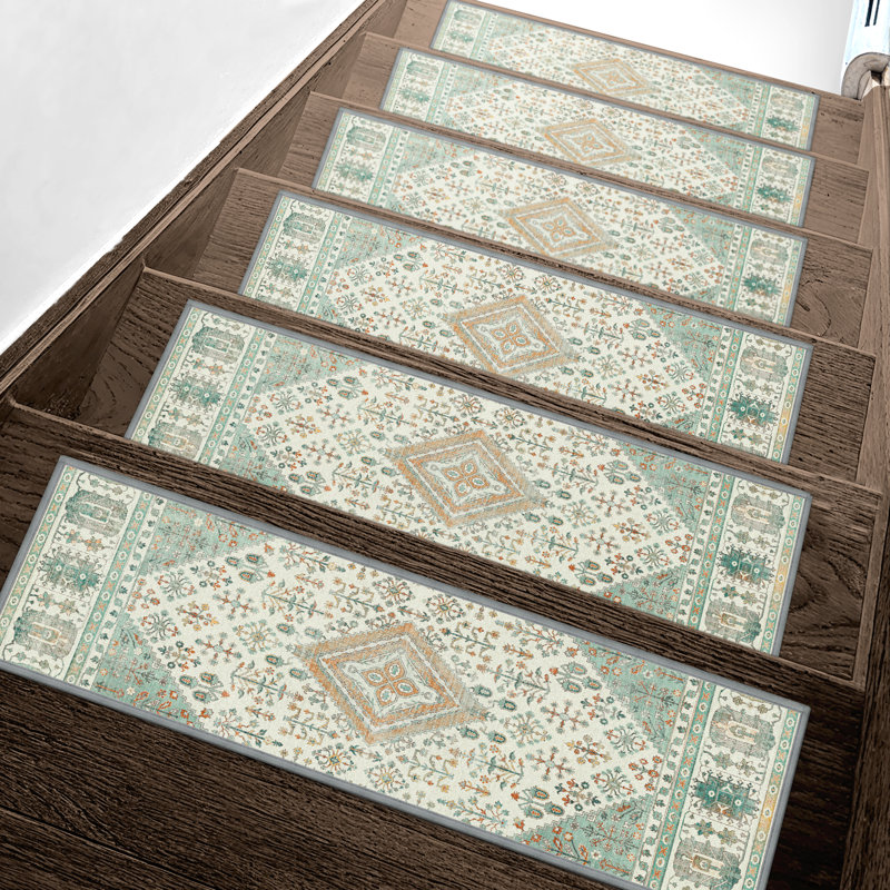Tapis antidérapant antidérapant, Ambre / cyan, 15 pièces incluses