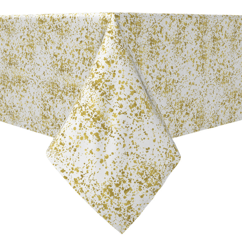 Rectangular Tablecloth, 100% Cotton, 60X84", Golden Specks, 84" L x 60" W