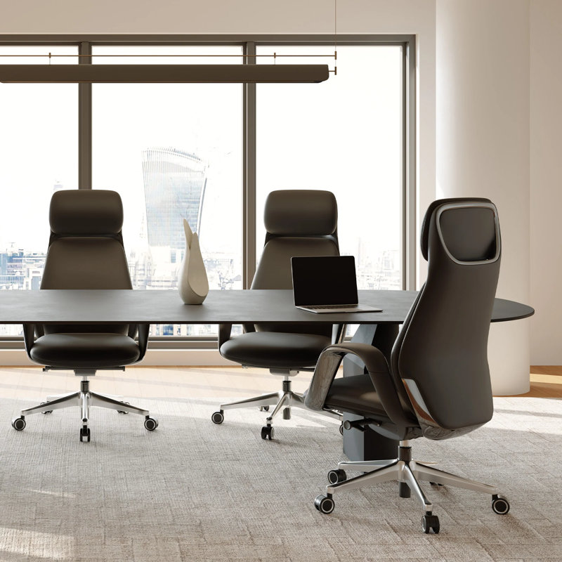 Demitrice Executive Chair with Headrest, Black