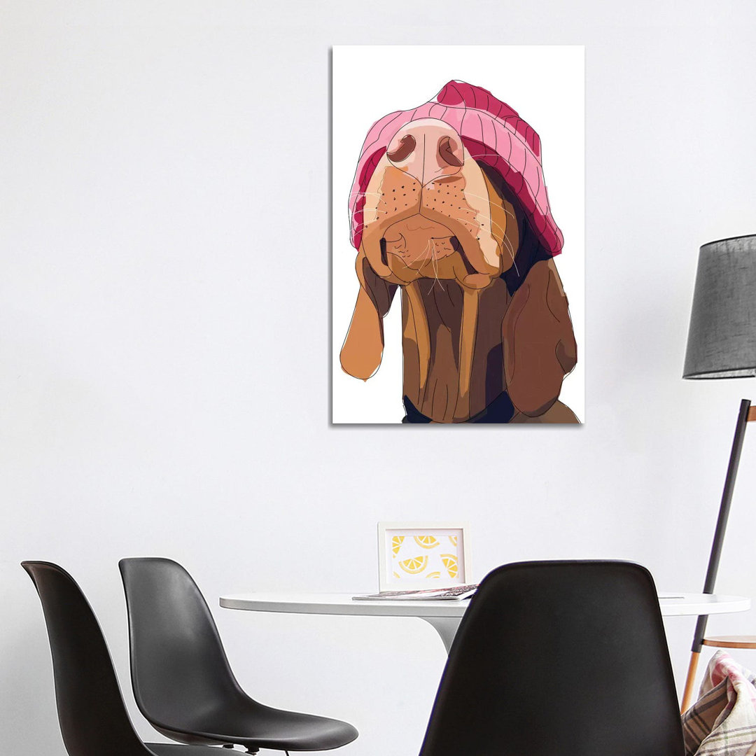 Hipster Vizsla von Sketch And Paws - No Frame Gallery-Wrapped Canvas Giclée on Canvas