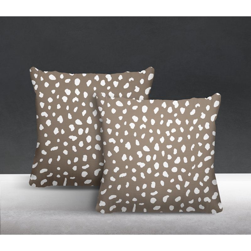 Coussin décoratif intérieur / extérieur, L 17 po x H 17 po, Beige