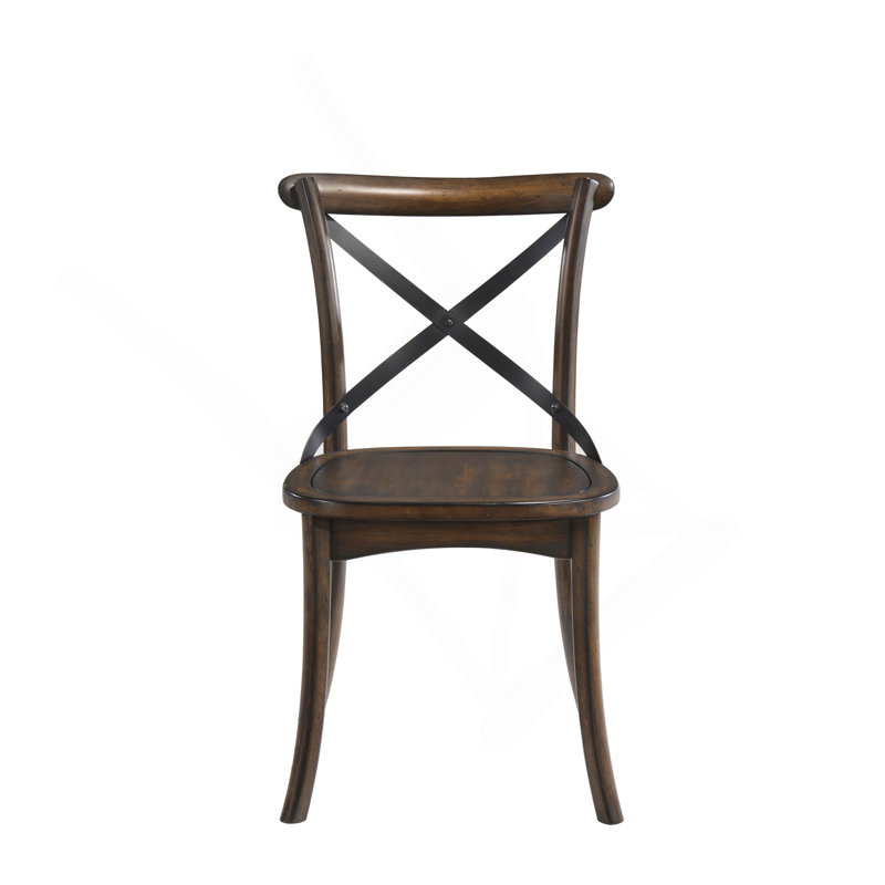 Ensemble de 2 chaises d'appoint Kaelyn en chêne foncé et finition en métal noir