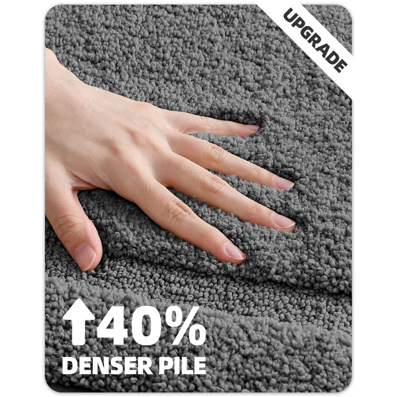 Tapis pour salle de bain Anselm, Simple - L 30 po x l 17 po, Gris foncé