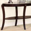 Console 1 pièce Espresso / Cerisier foncé Canapé traditionnel avec tablette de rangement en verre trempé de 5 mm