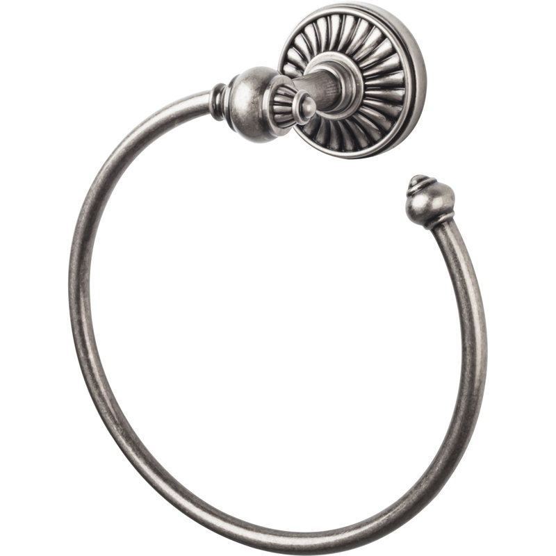Tuscany Bath Towel Ring, Pewter Antique
