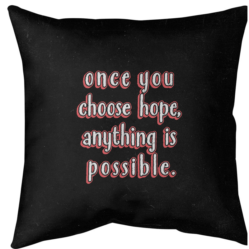 Choose Hope Floor Pillow, 28" H x 28" W, Red