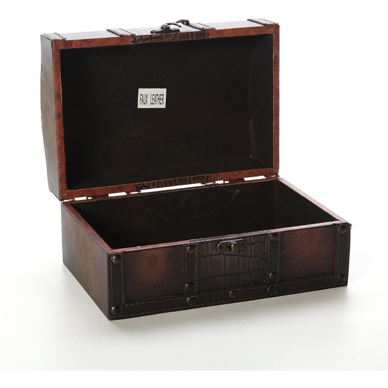 Hosley Decorative Wooden Storage Box with Leather Clasp 9 Inch Long. Ideal Gift for Wedding Special Occasion Study Home Den Dorm Spa Aromatherapy Settings Memories