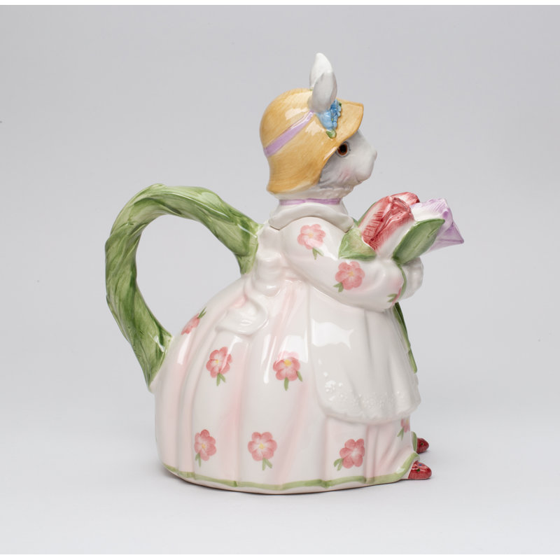 Grissett Tea for Spring Bunny 1 -qt. Ceramic China Teapot