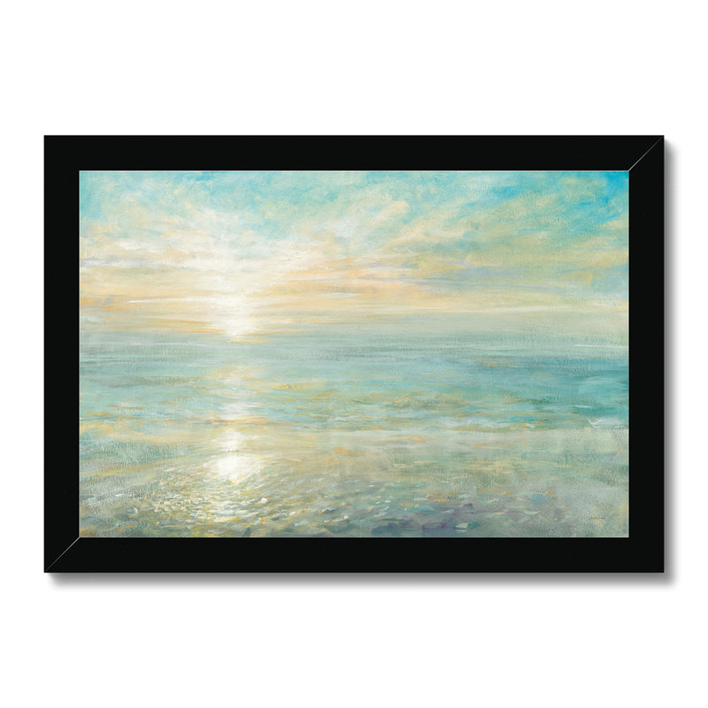 Sunrise by Danhui Nai - Painting, 24cm H x 34cm W x 2.3cm D, Black Framed Paper Print