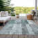 Machine Washable Indoor/Outdoor Xhevrie Seafoam Rug