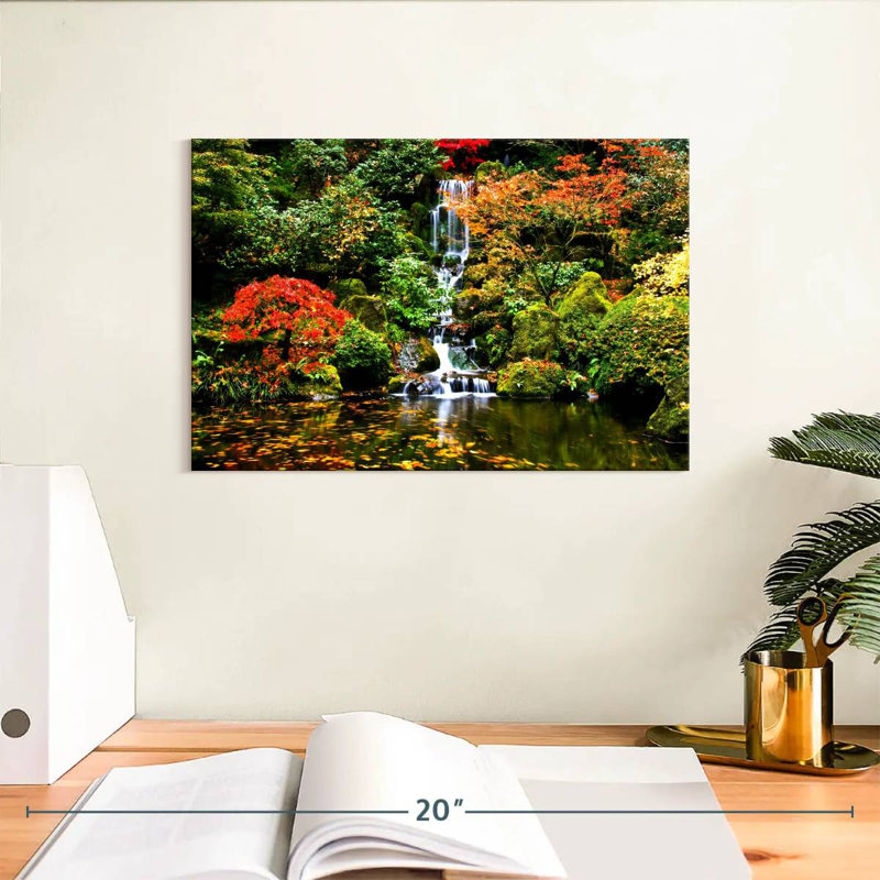 Alvord Mesmerizing Japanese Waterfall, 8" H x 12" W