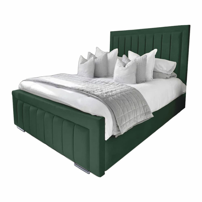 Abianna Upholstered Bed, Emerald, Single (3')