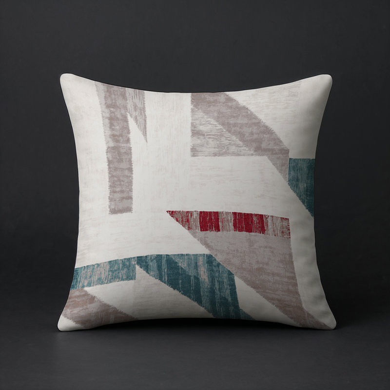 Coussin décoratif intérieur et extérieur Modern, Gris abstrait 30, Carré 16 po