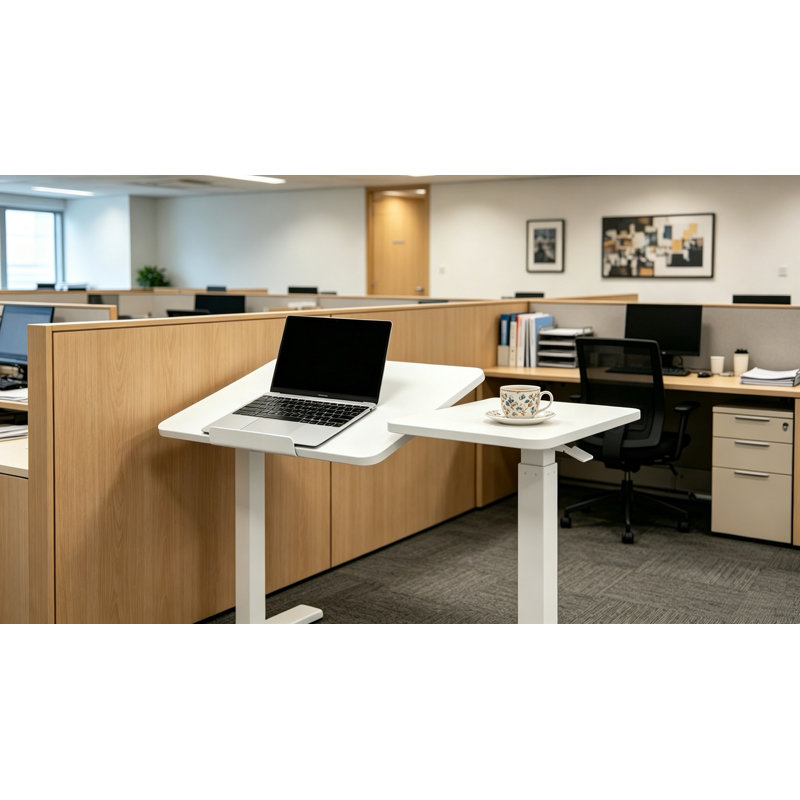 Bureau mobile à hauteur réglable, White, White, White