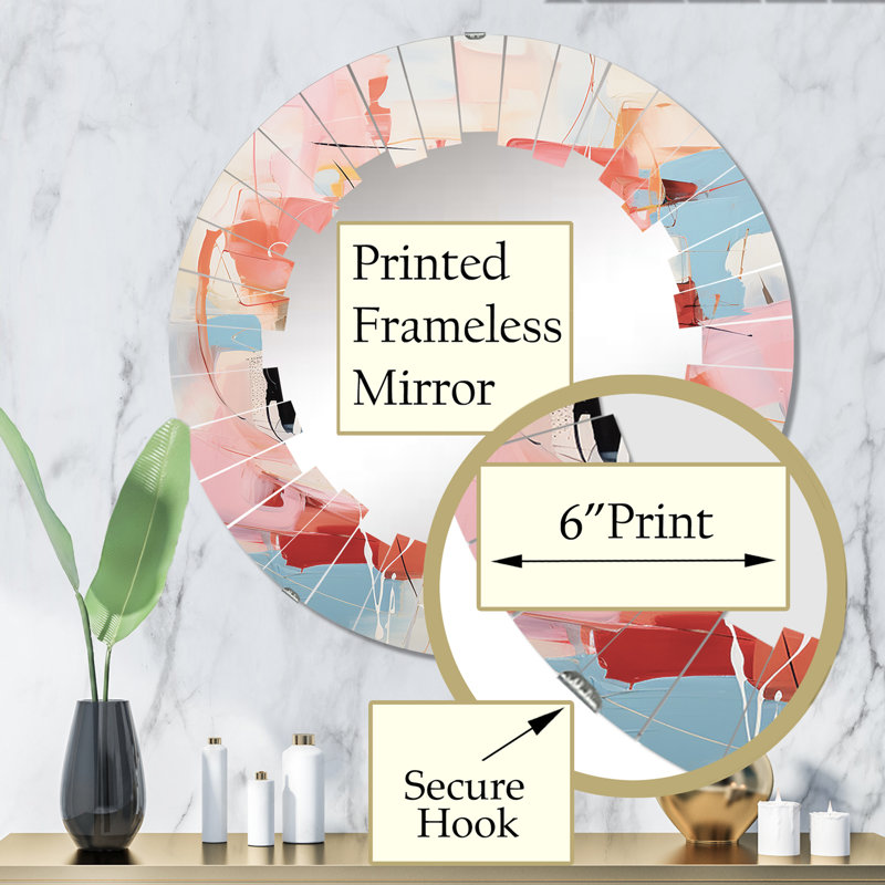 Budkov - Miroir mural Mid-Century rond, 32 po x 32 po