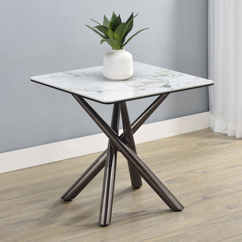 Table de bout, 22.53" H x 23.53" W x 23.53" D, White