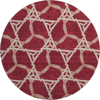 Premium Machine Washable Prisco Burgundy Rug