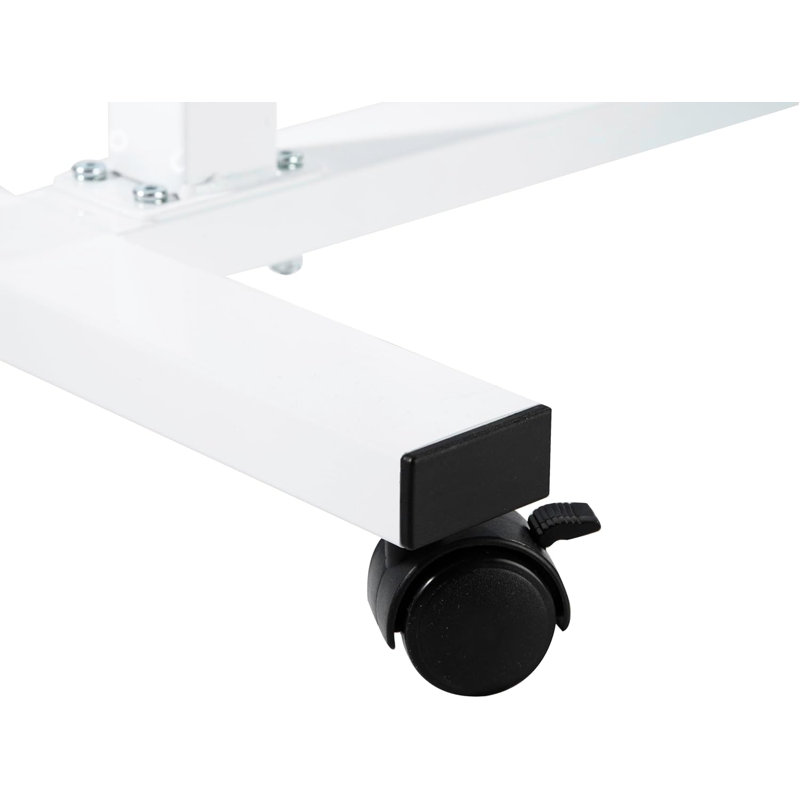 Adjustable Mobile Laptop Desk Cart With Smooth-Rolling Wheels And Ergonomic Design For Home Office Use