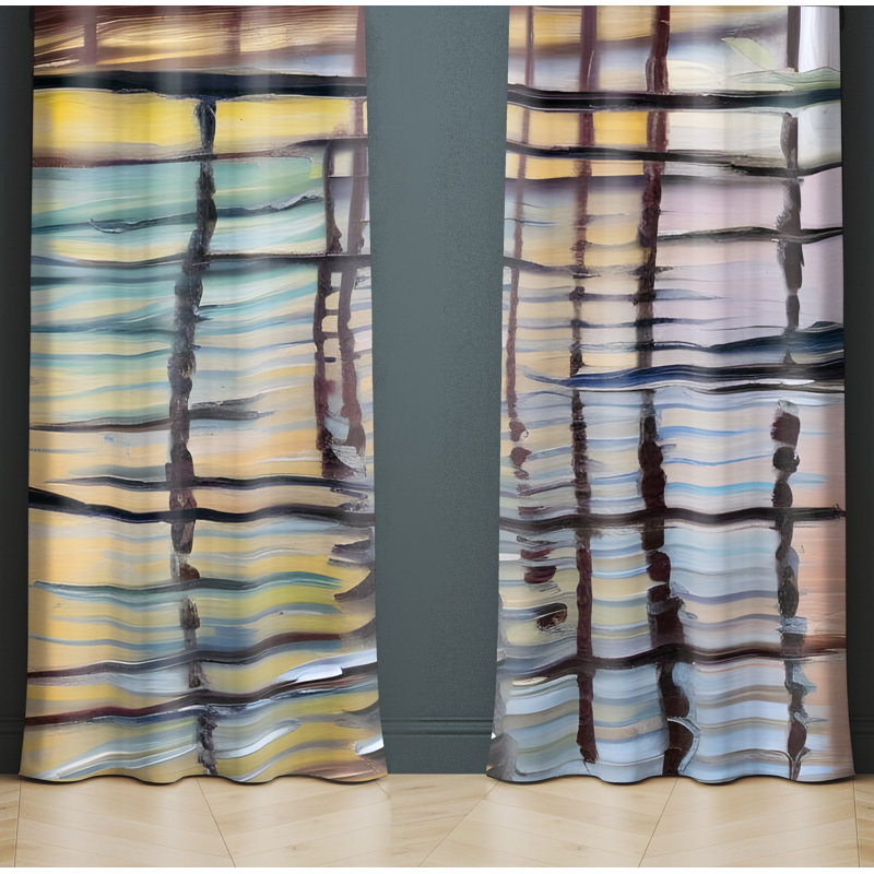 Paire de rideaux semi-transparents Cladine, L 56 po x L 78 po
