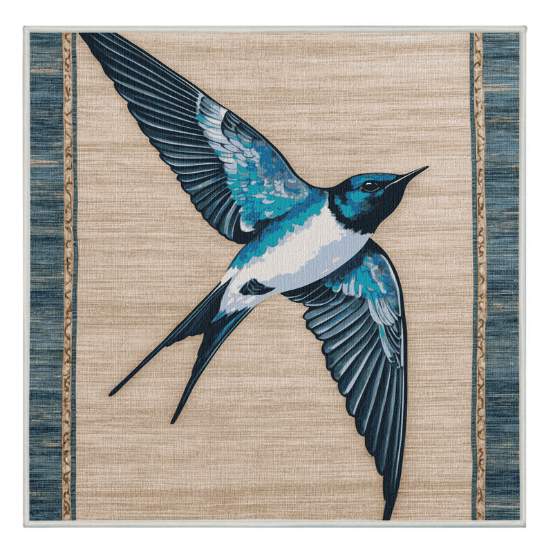  Tapis lavable arbre hirondelle, Carré 7 pi