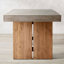 Table de salle à manger rectangulaire grise en bois massif-1464030988