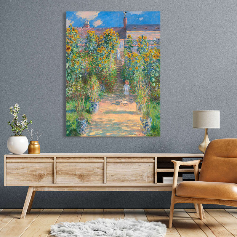 The Artist's Garden At Vétheuil, 1881 by Claude Monet - Wrapped Canvas Print, 80cm H x 60cm W x 4cm D