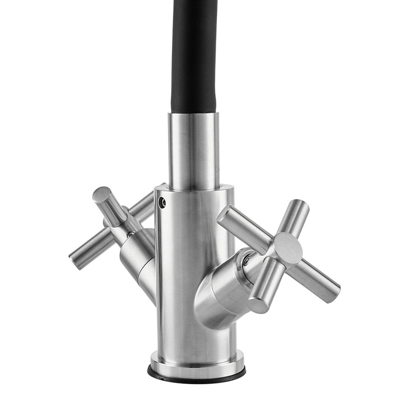17 Stories Pull Down Kitchen Faucet, Black