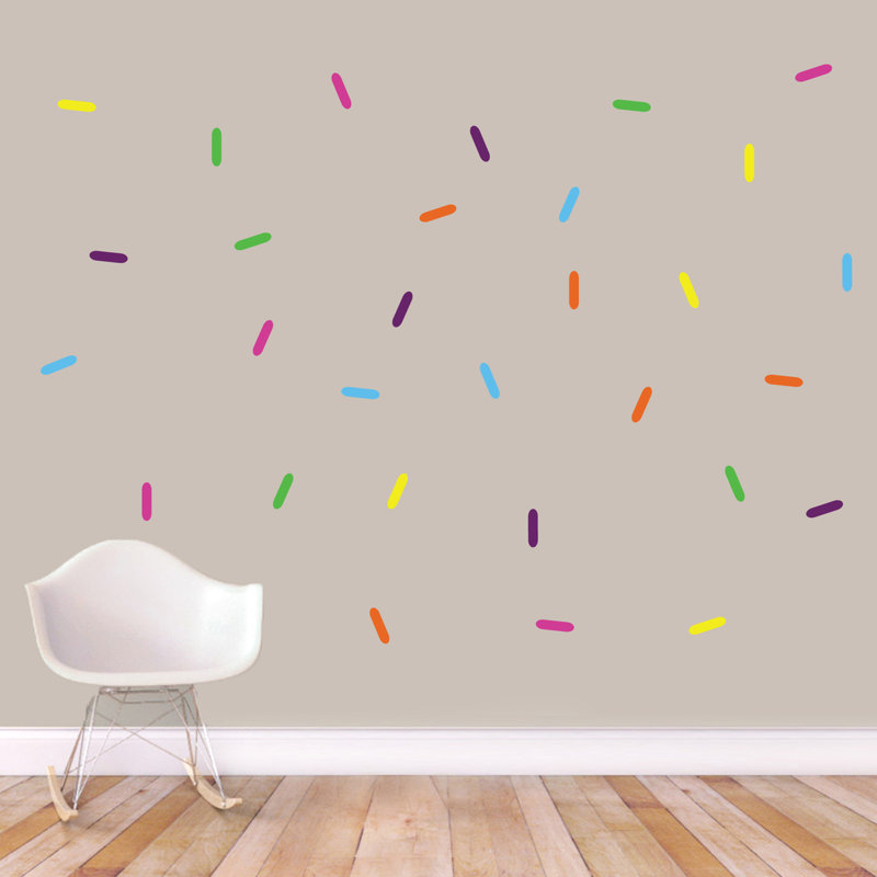 30 - Piece Wall Decal, Pink/Yellow/Purple