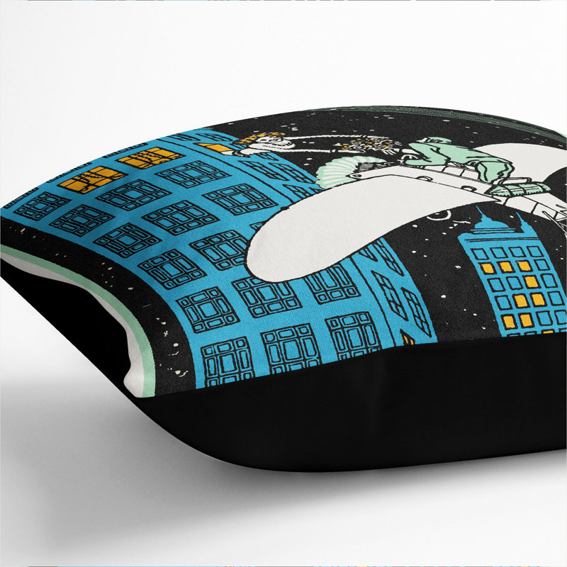 Square Cushion, 55cm H x 55cm W x 20cm D, Black