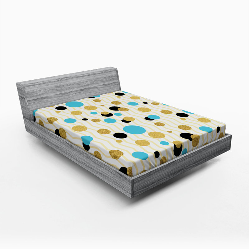 Microfiber Polka Dots Fitted Sheet, Full Fitted Sheet