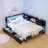 Corner Bed Frame With Storage Bookcase-1316638186-1316638185