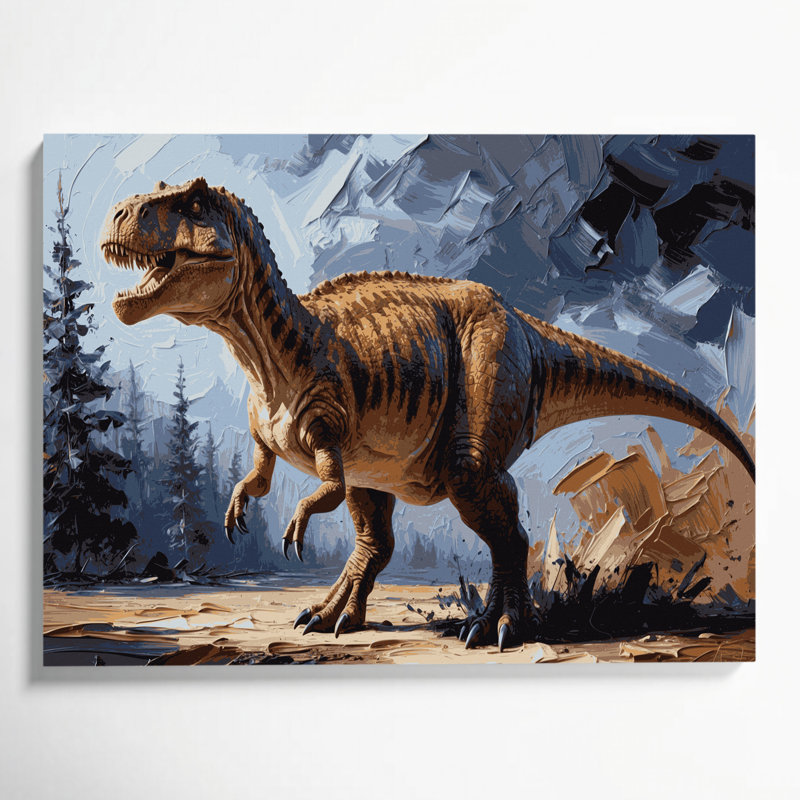 «Dinosaur Edmontosaurus», art mural sur toile noire, H 16 po x l 20 po