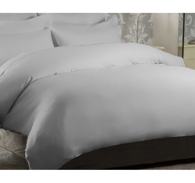 Hotel Suite Collection Satin Solid Colour Duvet Cover, Single Duvet Cover, Platinum