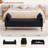 66"W Upholstered Flip Top Teddy Storage Bench with Gold Legs and 2 Pillows-1637851985-1627655204