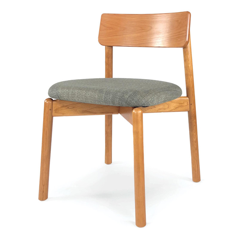 Baton Dining Upholstered Dining Chair, Hemp, Natural Cherry