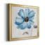 Bleu floral - peinture sur toile encadrée-443362310-443362311