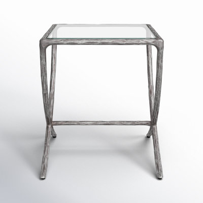 Evelynn Glass Top End Table