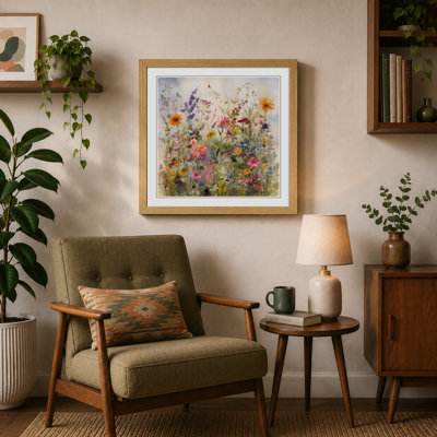 Meadow Floral Art No.5 - Framed Print