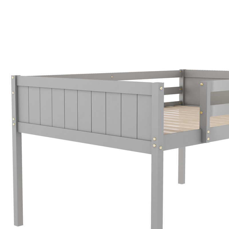Full Size Wood Loft Bed In Gray, Convenient Performance, No Box Spring, Quick To Assemble With , Spring Needed,, Gray, Full
