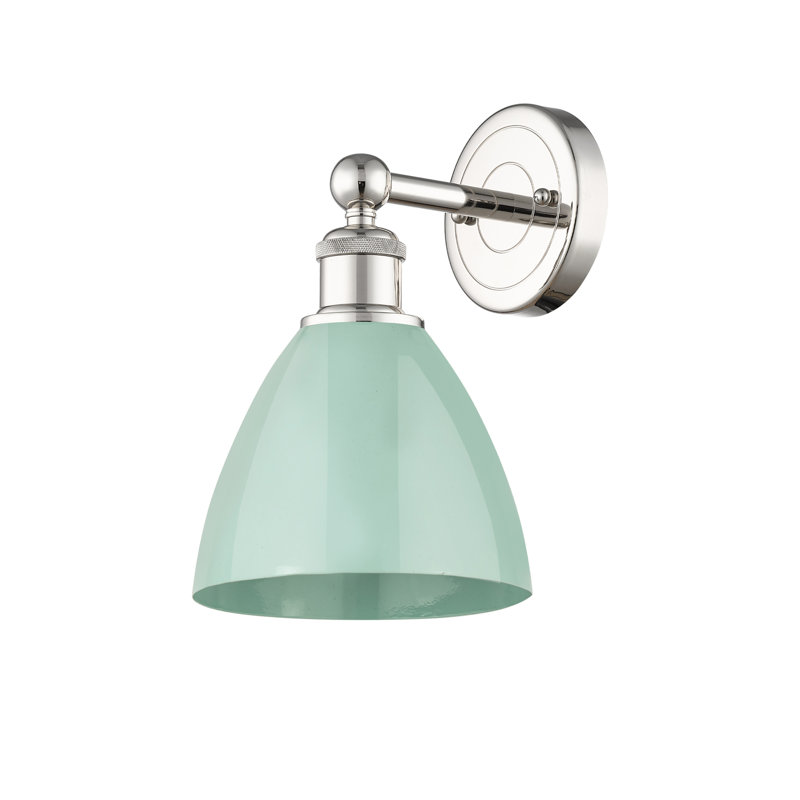 Applique à bras en métal, Nickel poli, Écume de mer