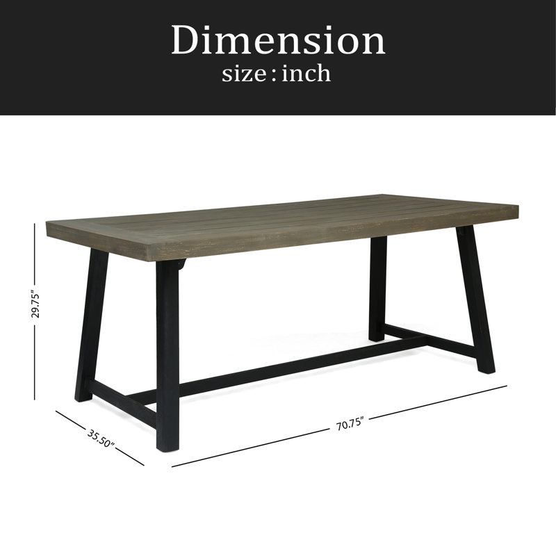 Table de salle à manger d'extérieur en bois d'acacia